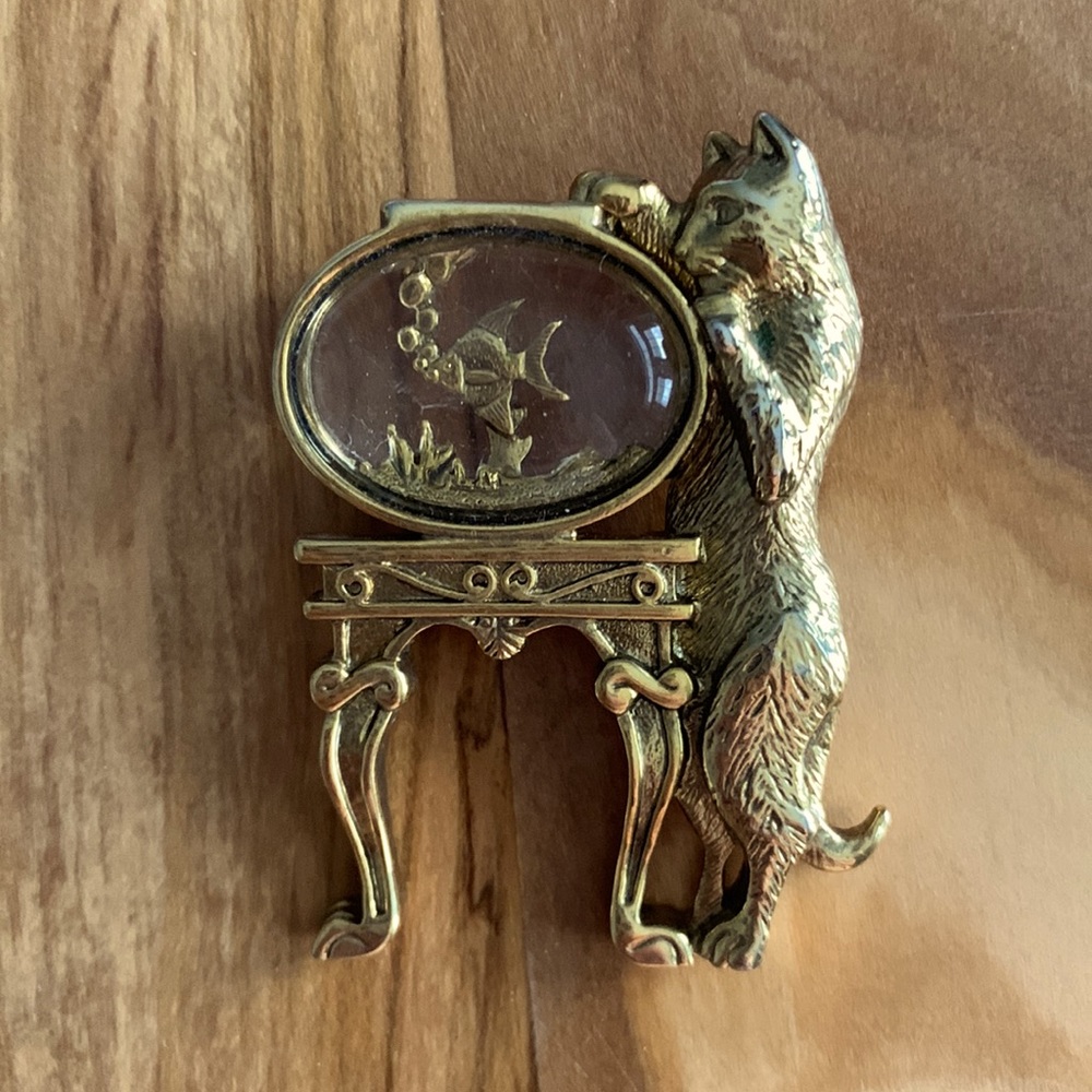 Cat Fish Bowl Pin